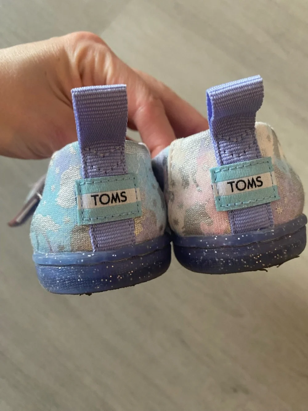 Toms Kids Moccasin Slip-On Shoes in Pink & Light Blue